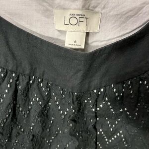 Ann Taylor LOFT Black Eyelet Dress Size 6